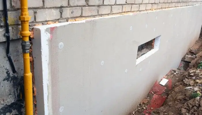 exterior basement wall ready for tanking
