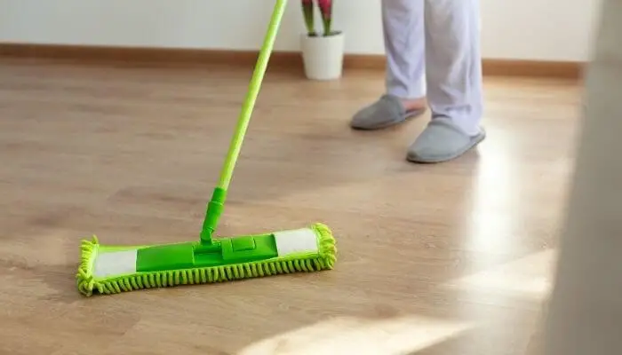 mopping a laminate floor